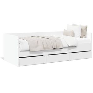 vidaXL Dnevni krevet s ladicama bez madraca bijeli 100 x 200 cm