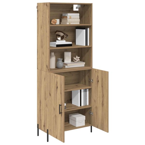 vidaXL Highboard Umjetnički hrast 69,5 x 32,5 x 180 cm