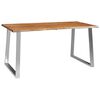 vidaXL Blagovaonski stol 160 x 80 x 75 cm od bagremovog drva i čelika