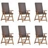 vidaXL Vrtna stolica 6 pcs Smeđa i siva 57 x 71,5 x 104 cm
