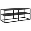vidaXL TV ormarić crni s crnim staklom 100 x 40 x 40 cm