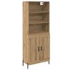 vidaXL Highboard Umjetnički hrast 69,5 x 32,5 x 180 cm