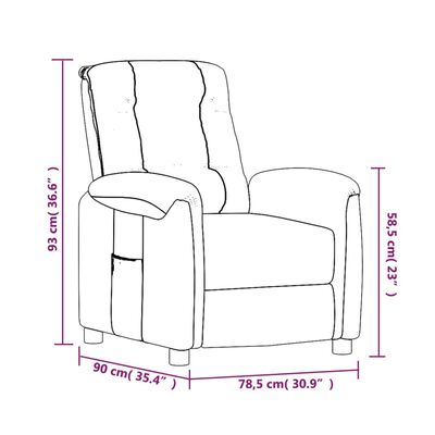 vidaXL Masažna fotelja od mikrovlakana krem