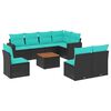 vidaXL 9-dijelni set vrtnih sofa od poliratana s jastucima crni
