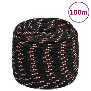 vidaXL Brodski konop crni 16 mm 100 m od polipropilena