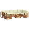 vidaXL Set vanjskih sofa 10 kom. Prirodna i krem