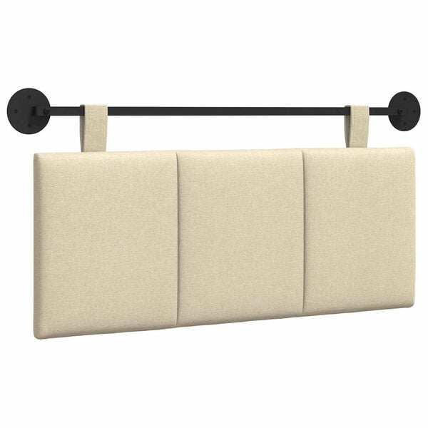 vidaXL Držeće uzglavlje Zidne Prugasti Krema 110 x 55 x 5 cm tkanina