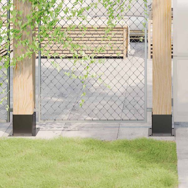 vidaXL Postolja za stupove kvadratna 4 kom čelik presvučen prahom