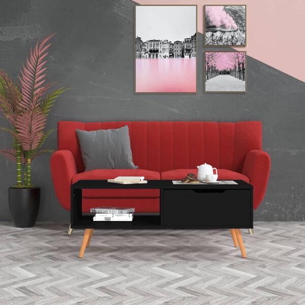 vidaXL Stolić za kavu crni 100 x 49,5 x 43 cm od konstruiranog drva