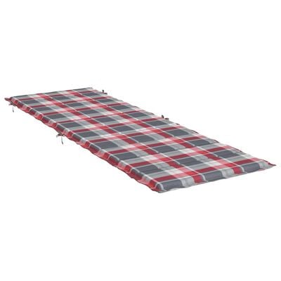 vidaXL Jastuk za ležaljku crveni karirani 186x58x3 cm tkanina Oxford