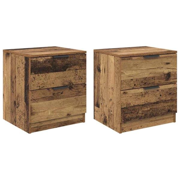 vidaXL Noćni ormar 2 pcs Staro drvo 45 x 39 x 50cm Konstruirano drvo
