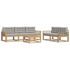 vidaXL Set vanjskih sofa 6 kom. Bijela i svjetlosiva
