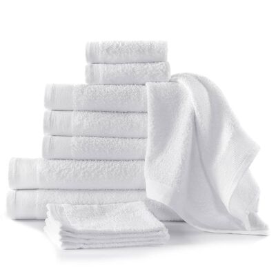 vidaXL 12-dijelni set ručnika pamučni 450 gsm bijeli
