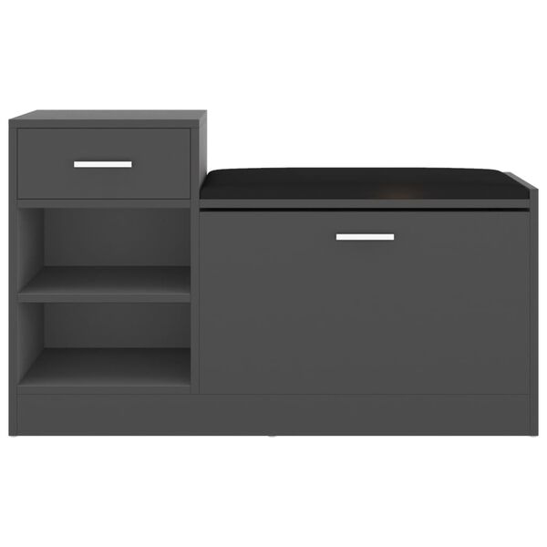 vidaXL Klupa za cipele siva 94,5 x 31 x 57 cm od konstruiranog drva