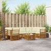 vidaXL Setovi sofa 8 pcs Prirodna i krem Čvrsto drvo akacije