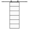 vidaXL Klizna vrata s priborom crna 76 x 205 cm od ESG stakla