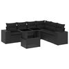 vidaXL 7-dijelni set vrtnih sofa od poliratana s jastucima crni