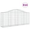 vidaXL Lučne gabionske ko&scaron;are 14 kom 200x30x80/100cm pocinčano željezo