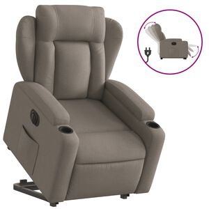 vidaXL Električni naslonjač na podizanje od tkanine smeđesivi