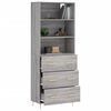 vidaXL Visoka komoda siva sonome 69,5x34x180 cm od konstruiranog drva