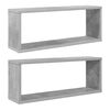 vidaXL Kockaste zidne police 2 kom boja betona 60 x 15 x 23 cm drvene