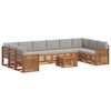vidaXL Set vanjskih sofa 11 kom. Prirodna i svijetlo siva