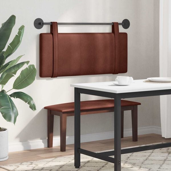 vidaXL Držeće uzglavlje Zidne Sjajno smeđa 110 x 55 x 5 cm Antikni PU