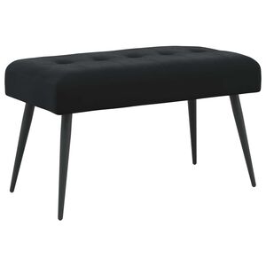 vidaXL Klupa s gumbastim tkanjem Crna 80 x 40 x 46 cm Bar&scaron;un