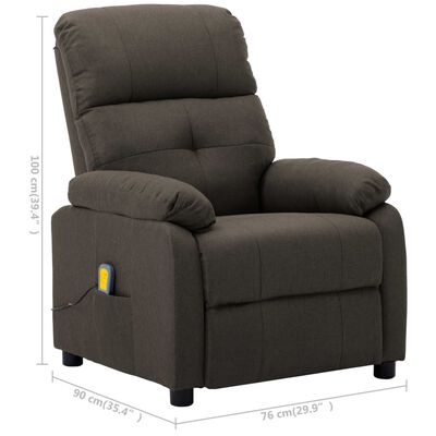 vidaXL Masažna fotelja od tkanine smeđe-siva