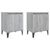 vidaXL Noćni ormarići s metalnim nogama boja sivog hrasta 40x30x50 cm