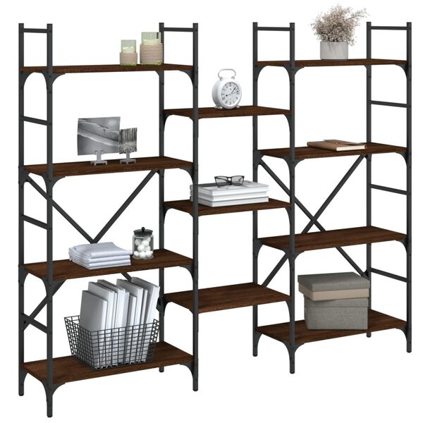 vidaXL Police za knjige boja smeđeg hrasta 160x28,5x136,5 cm drvene