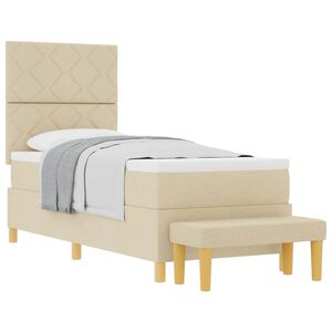 vidaXL Krevet s opruga kutije s jastukom Krema 200 x 80 cm tkanina