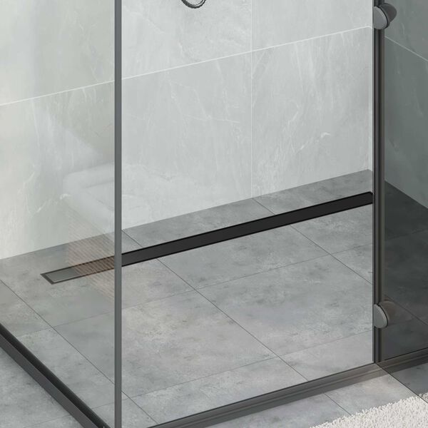 vidaXL Tu&scaron; kanal 2-u-1 sa 360&deg; sifonom Crna 100 cm