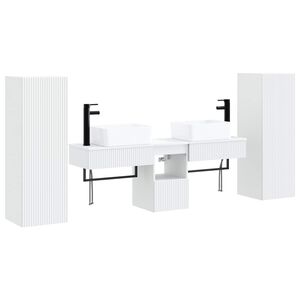 vidaXL Set namje&scaron;taja za kupaonicu 5 kom. Bijela 202 x 35 x 100 cm