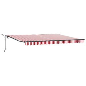 vidaXL Povlačivi tende Crvena i bijela 450 &times; 350 cm Poliester
