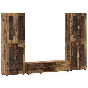 vidaXL Set TV komoda s ladicama FLORIN Staro drvo Konstruirano drvo