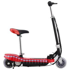 vidaXL Dječji romobil sa sjedalom i LED svjetlima 120 W crveni