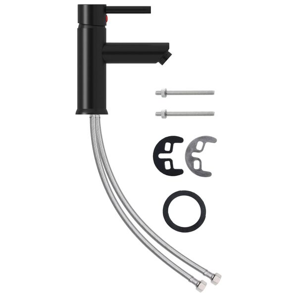 vidaXL Kupaonska slavina za umivaonik crna 130 x 176 mm