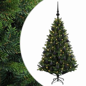 vidaXL Umjetno božićno drvce s kuglicama 120 cm 150 LED lampica