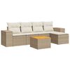 vidaXL 6-dijelni set vrtnih sofa s jastucima bež od poliratana