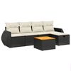 vidaXL 6-dijelni set vrtnih sofa s jastucima crni od poliratana