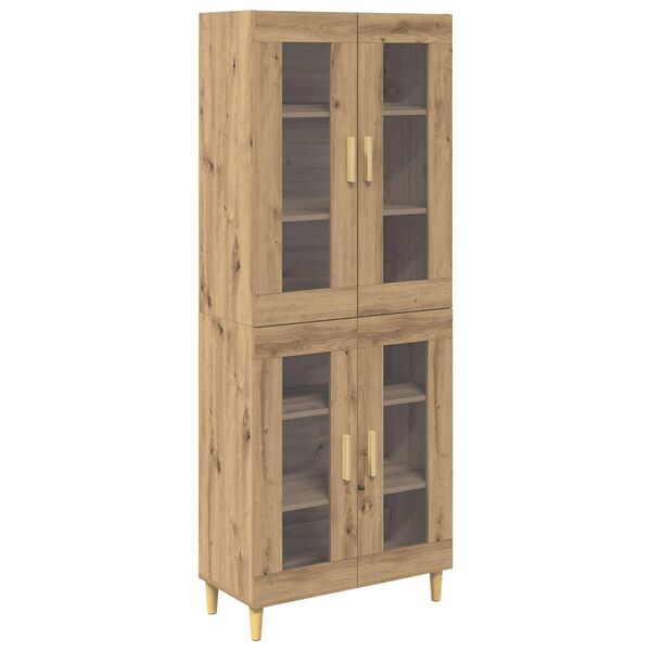 vidaXL Highboard Umjetnički hrast 69,5 x 34 x 180 cm Konstruirano drvo