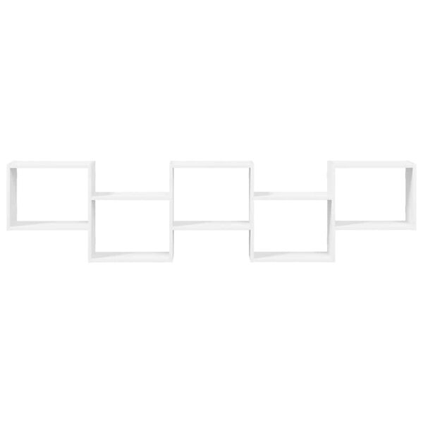 vidaXL Zidna kockasta polica s 5 odjeljaka izrađeno od bijelog drva