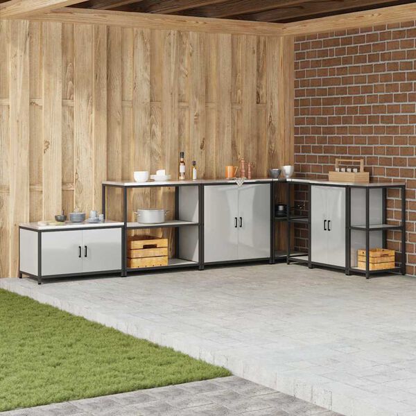 vidaXL Kuhinjsko skladi&scaron;tenje s policom Srebrno 60 x 50 x 92 cm Čelik