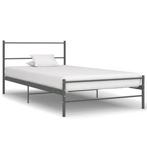 vidaXL Okvir za krevet sivi metalni 90 x 200 cm