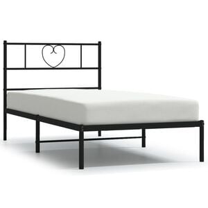 vidaXL Metalni okvir za krevet s uzglavljem crni 75x190 cm