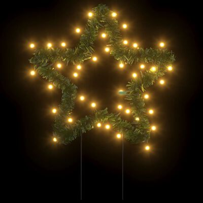 vidaXL Ukrasna božićna svjetla sa šiljcima 3 kom zvijezde 50 LED 29 cm