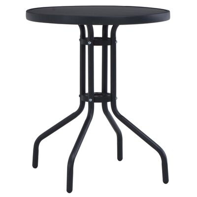 vidaXL Vrtni stol crni 80 cm od čelika i stakla