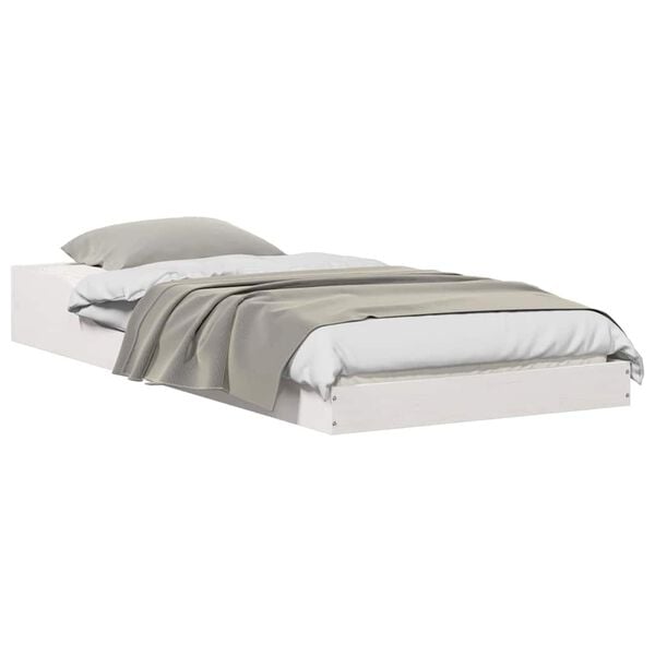 vidaXL Krevetna konstrukcija Bijelo 80 x 210 cm Čvrsto borovo drvo