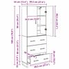 vidaXL Highboard s ladicama 2 pcs Staro drvo 69,5 x 34 x 180 cm